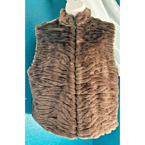 Vintage Bechamel Faux Fur Zip Up Lined Vest size Petite Medium - Picture 1 of 6